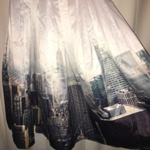 Skirts - New York Skyline Print Pleated Skirt Skirts - New York Skyline Print Pleated Skirt